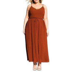 City Chic tie-front maxi column dress